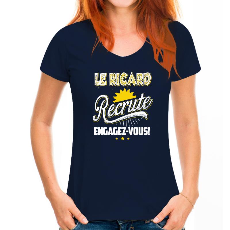 

Men‘s’ T Shirt Summer Le Ricard RECRUTE ENGAGEZ-VOUS Women T-Shirt M