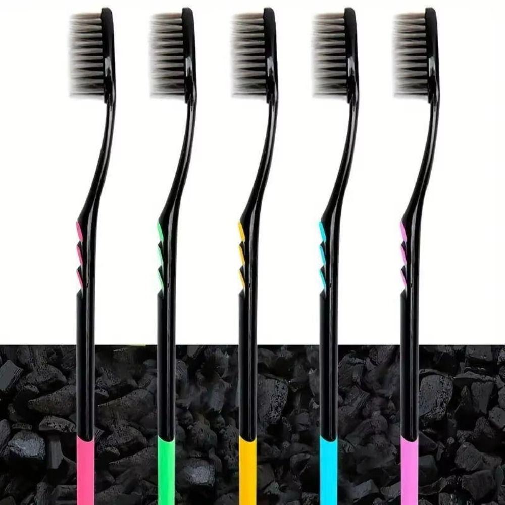 10PCS Deep Cleaning Bamboo Charcoal Toothbrush Soft Bristle Toothbrushes  Gum Care