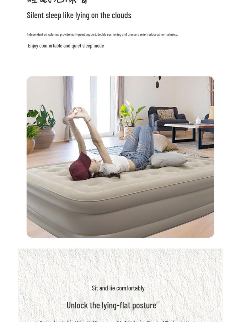 Thickened Double Self-Inflating Air Mattress for Home, Camping & Leisure