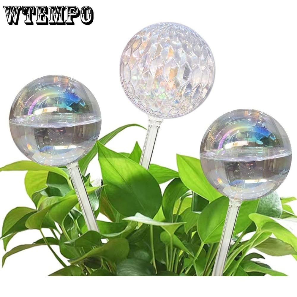 3pcs Glass Plant Watering Globes Large Vacation Water While Away Indoor Outdoor Potted Plant Slow Release Self Watering Bulbs Devices Planter Insert