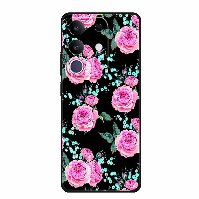 Cartoon Case For Vivo T4x 5G Case Soft TPU Black Silicone Back Cover For Vivo Y300T Y29 4G Phone Case Fundas Shockproof Coque