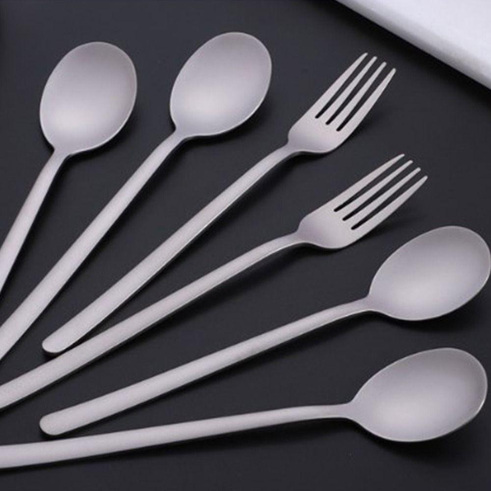 Long Handle Outdoor Camping Fork Environmental Light Titanium Cookware Titanium Spoon Outdoor Tool