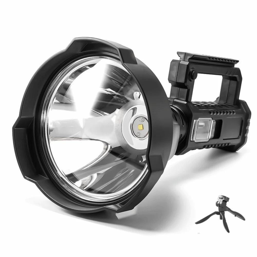Super Bright LED Flashlight Waterproof USB Rechargeable Portable Torch With Mountable Bracket High Power Searchlight