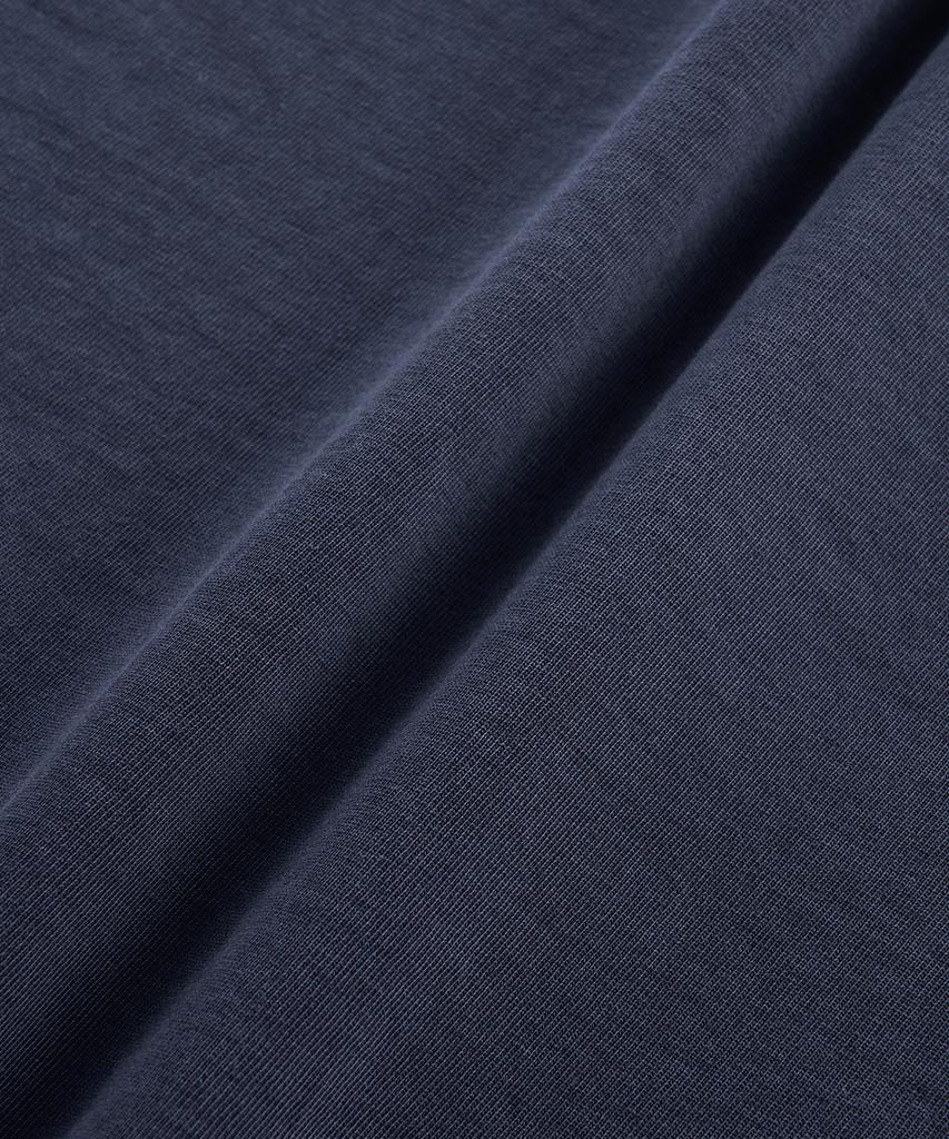 WEST GRAND BOULEVARD Halo Pigment Henley Neck T-Shirt Navy