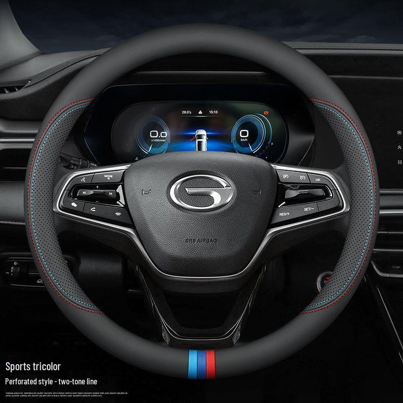 Leather Steering Wheel Cover for GAC Trumpchi GS4/GS3/GS5, AION V/S, Mei 580, GA4, GA6 - All Seasons