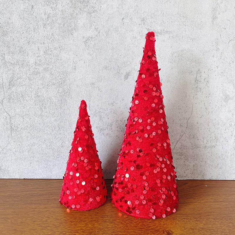1PC Mini Glitter Tree Props Christmas Tree Ornaments Chirstmas Conical Party Sequins Home Decor