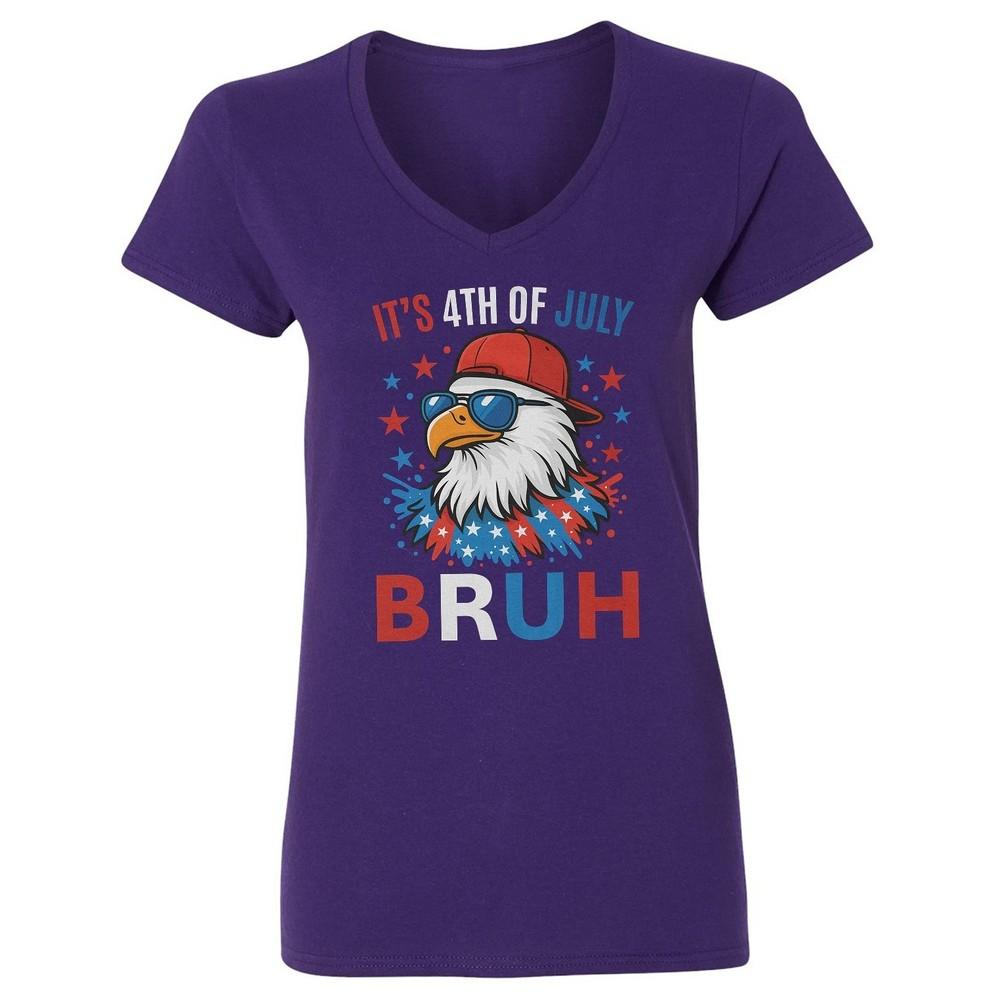 Its 4th Of July Bruh - American Cool Bald Eagle Ladies V-Neck Tshirt Unisex T-Shirt XL
