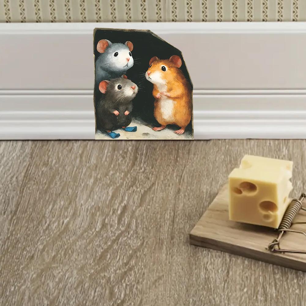 Cartoon Simulation Cute Mouse Holes Can Be Freely Pasted On Bedroom Living Room and HomeWall Stickers