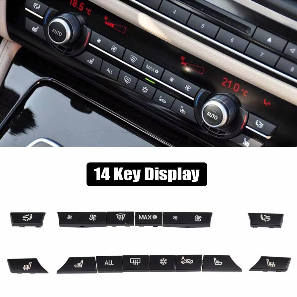 11/12/14pcs Car Heater Climate Control A/C Air Conditioning Switch Fan Button Cover For BMW 5 6 7 Series X5 X6 F10 F12 F01 F02