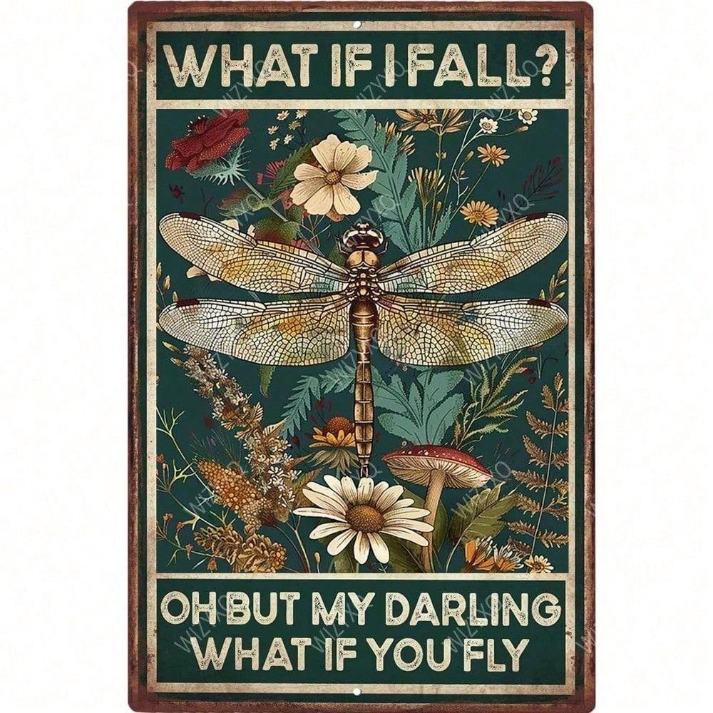 

Metal Poster Dragon Motivational Quote for Garage Wall