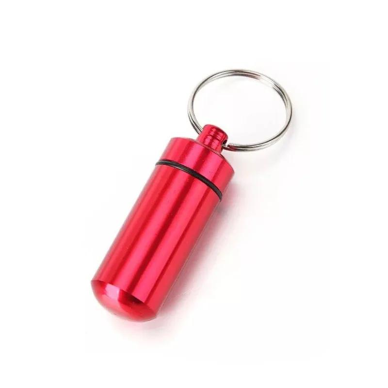 Mini Portable Pillbox Waterproof Sealed Bottle Small Metal Storage Container Medicine Tablet Adapter Trinket Case Cute Keychain