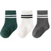 3pairs/lot Infant Boys Striped Socks Cotton Ribbed Stretch Mouthed Babies Boys Short Socks Newborn Toddler Boys Sporty Sock Pack