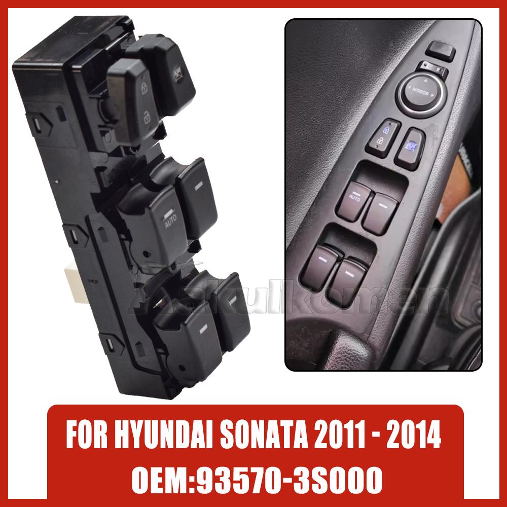 

For Hyundai Sonata 2011 2012 2013 2014 2015 Electric Power Window Master Control Switch Console Button 93570-3S000 935703S000 Black-16 Pins