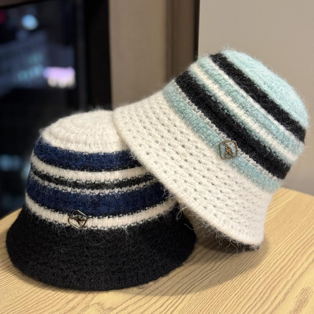 Knitted Ear Protection Fisherman Hat Women's Autumn and Winter Warm Woolen Hat Temperament and Face Small Japanese Style Bucket Hat Basin Hat