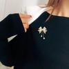 Elegant Alloy Butterfly Brooch with Rhinestone Flowers and Tassel for Women's Balls
