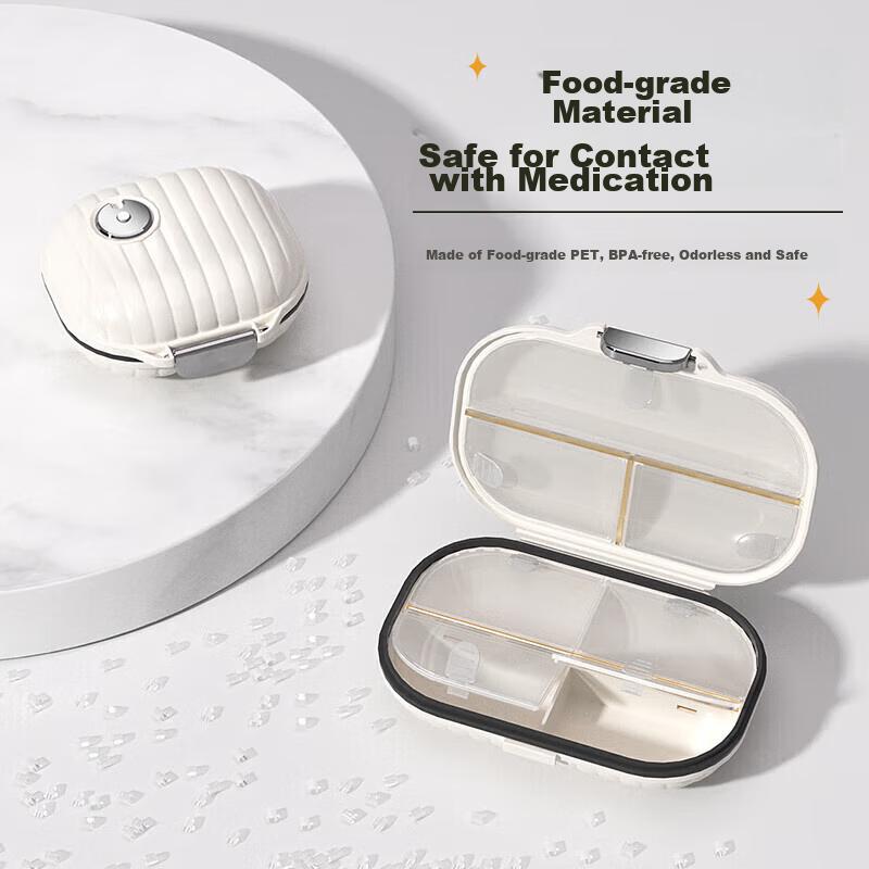 Baicaoyuan Portable Pill Organizer, Weekly Pill Box, Seven-Day Travel Pill Dispenser, Personal Organizer, Sealed Moisture-Proof Large Capacity