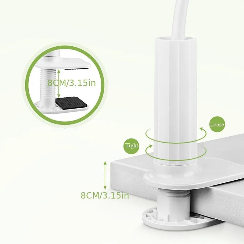 138cm Cell Phone Clip on Stand Holder with Grip Flexible Long Arm Gooseneck Lazy Bracket Mount Clamp for IPhone 15 Pro Max