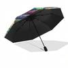 Book Tower, Fantasy Literature Automatic Opening and Closing Umbrella, Compact Travel Umbrella, Lightweight and Portable, Suitable for Beach