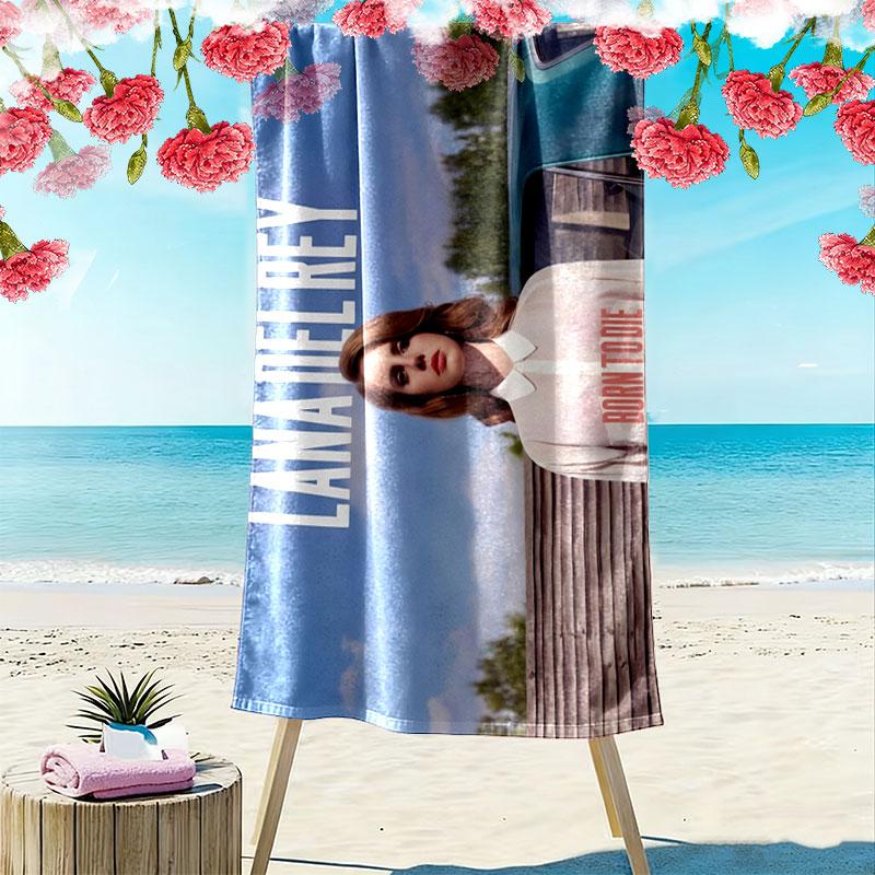 Lana Del Rey Print Beach Towel, Large Soft Quick Dry Towel for Beach Camping Swimming