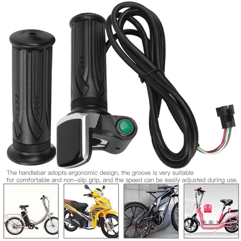 Electric Bike Throttle Grip LCD Electric Quantity Display with Switch 6 Cores Speed Governing Throttle Grip Throttles 2