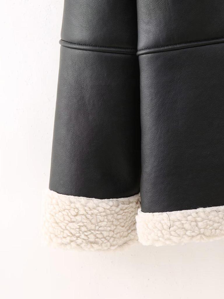 Women's Fleece-lined Faux Fur One-piece Coat - 2024 Autumn/Winter Collection