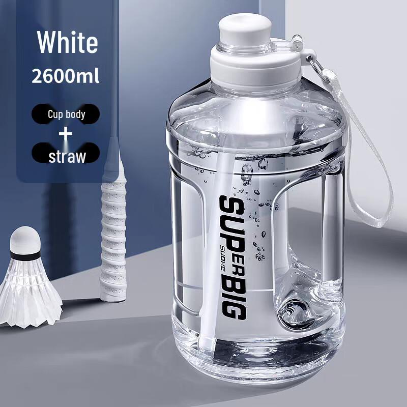 Large Capacity Portable Sports Water Bottle with Straw