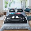 Police Car Duvet Cover Cartoon Set Car Blue Grey Emergency Responder Vehicles Polyester Quilt Cover With Pillowcases King Size