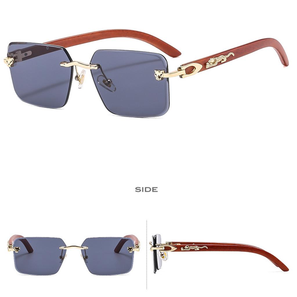 New Leopard Head Sunglasses Frameless Trend Street Sunglasses Joker Box Women Sunglasses