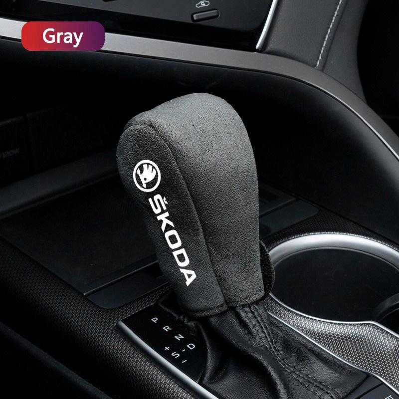 

Leather Car Gear Car Shift Lever Cover Car Gear Shift Knob Auto Styling for Skoda Octavia A5 A7 Fabia 1 Superb Kamiq Rapid Yeti