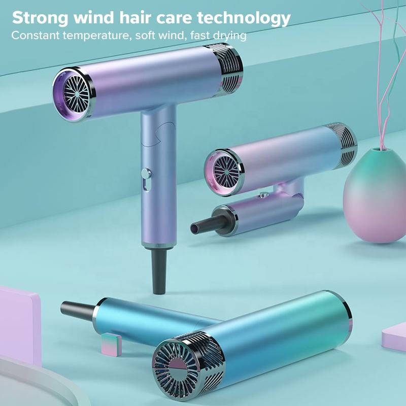 Sèche-cheveux électrique pliable à ions négatifs, mini sèche-cheveux léger et silencieux, idéal pour la maison ou les voyages