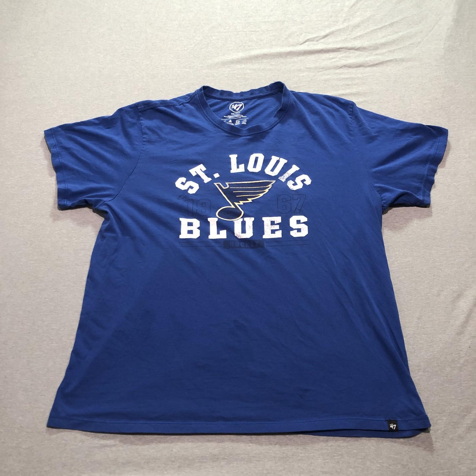 47 T Shirt Men s XXL Graphic Print St Louis Blues Hockey Lounge Blue Tee S