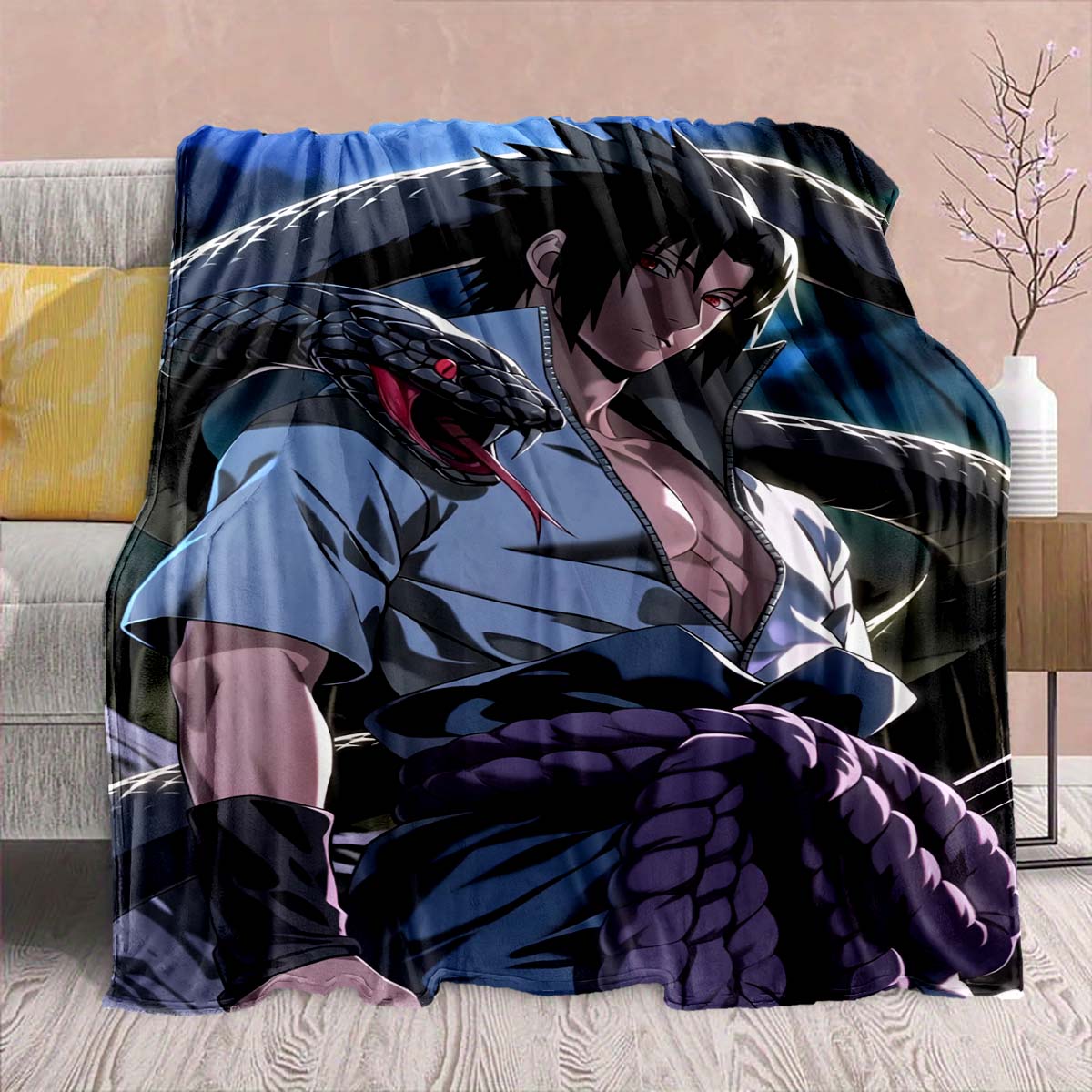 

Naruto Anime Flannel Blanket - Soft Warm Perfect for Sofa, Bedding Camping Travel Office Home Decor -QJY 75x90cm