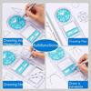 Rotatable Fast Drawing Template Ruler Professional Geometry Protractor Mathematics Drafting Tools Student Stationery Supplies