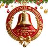 Yousheng 3Pcs Christmas Tree Pendant U.S. 250th Anniversary Bell Ornament Festive Atmosphere Creators with Hanging Rope