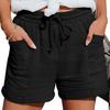 2024 Summer Women Lace Up High Waist Wide Leg Loose Shorts