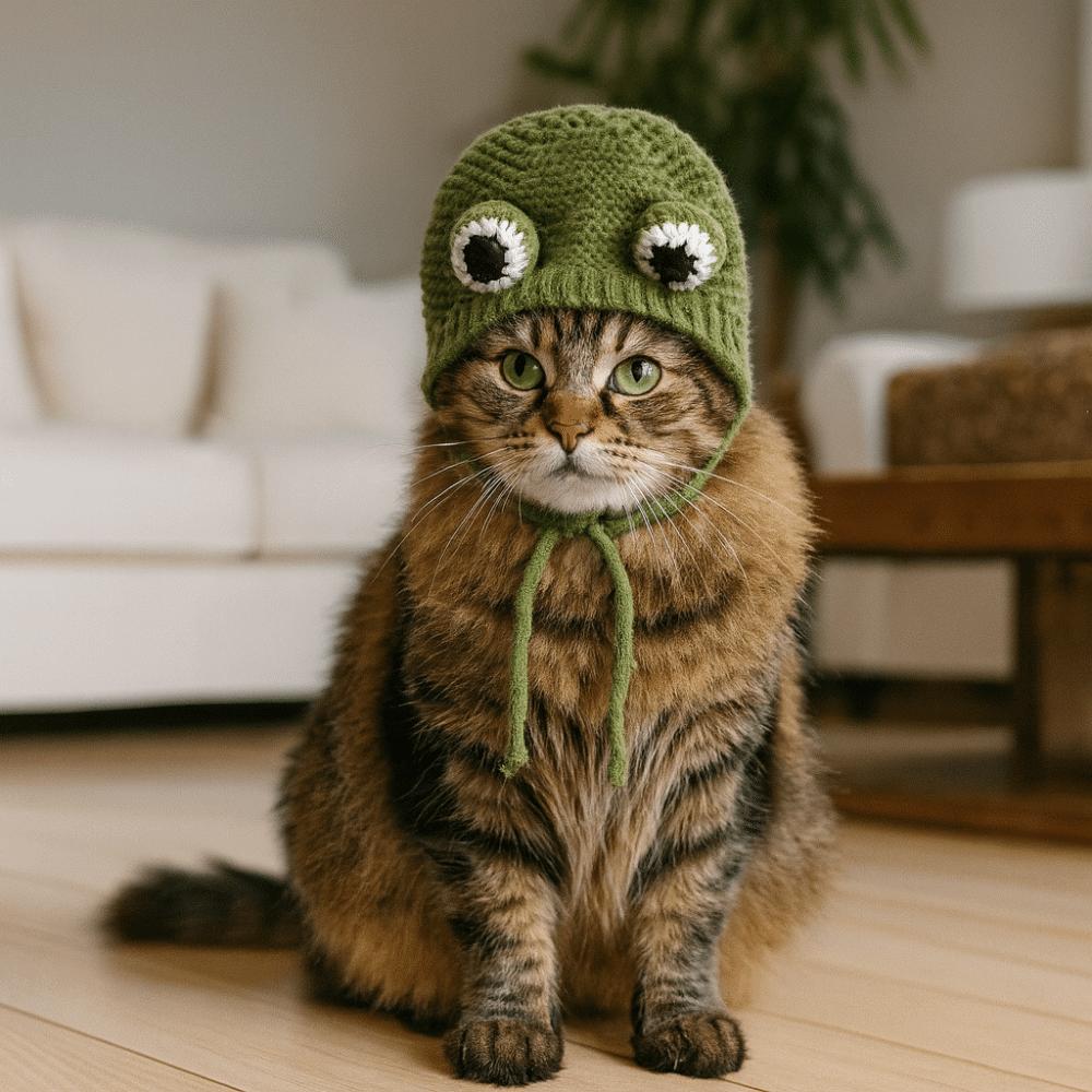 Cat Ear Covers Warm Dog Knitted Hat Adjustable Handmade Dog Ear Muffs Cartoon Quiet Noise Protection Pet Headgear Anxiety Relief