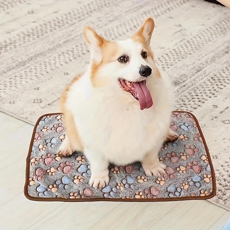 3PCS Soft Flannel Fleece Cat Dog Blanket Bed Mats Paw Foot Print Warm Pet Blanket Sleeping Beds Cover Mat For Dogs Cats Supplies