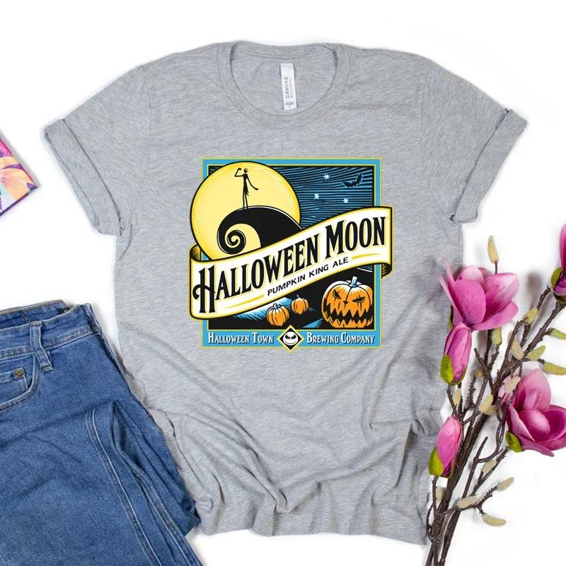 Gothic Halloween Party Retro Tshirt Halloween Tshirt Fun Halloween Town Printed Short Sleeve Round Neck Womens Tshirt S