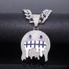 European American Hip Hop Jewelry Ice Face Enamel Emoji Pendant Men Hipster Street Rap Full Diamond Cuban Chain Necklace
