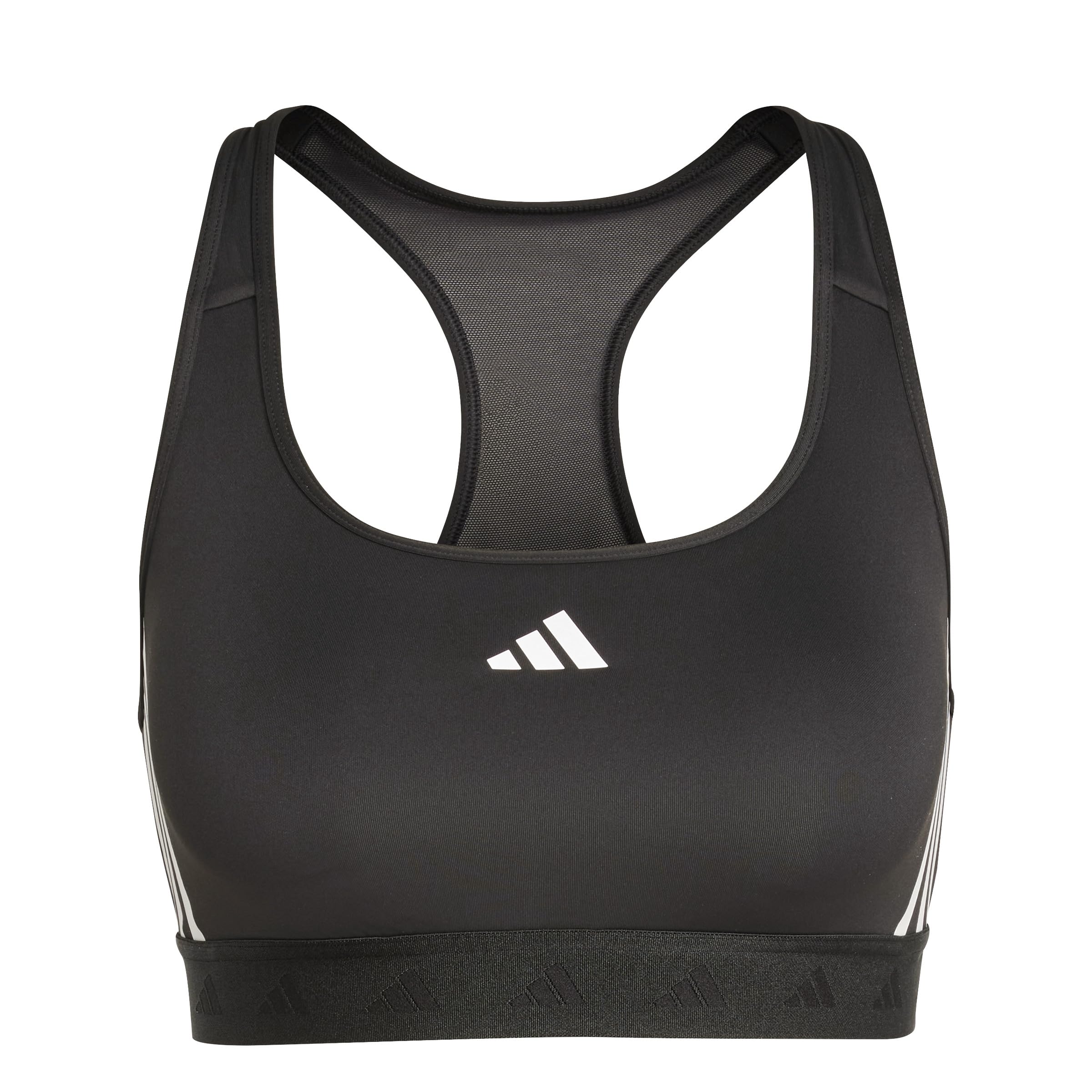 

Adidas Powerreact Training Medium Support Hypergram Bra Women s JMO04, Black/White (IX9248)