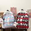 College Style Graffiti Letter Student Schoolbag Korean Version Soft Sister Literary Large Capacity Backpack