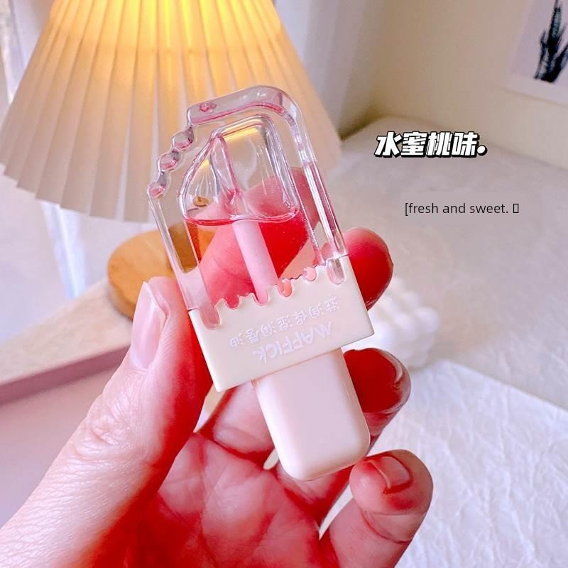 Student Lip Balm for Men and Women, Cute Ice Cream Lip Oil, Moisturizing and Hydrating for Lip Lines, Small Red Lips, and Lip Moisturization