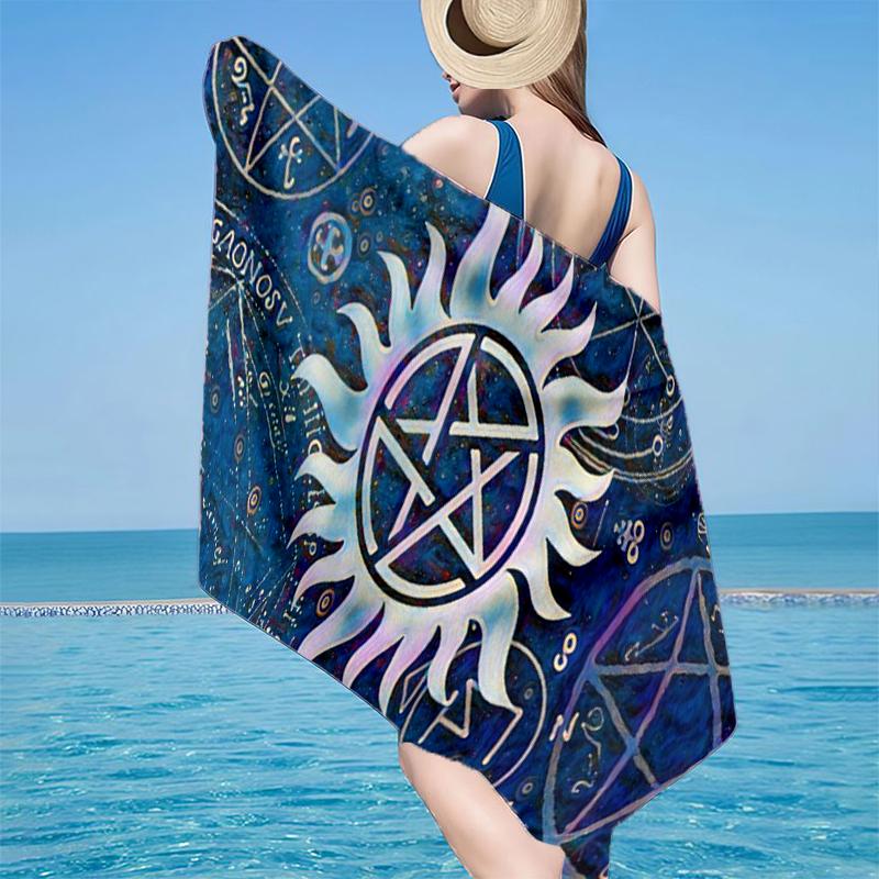 Natural Symbolism Beach Towel, Super Soft Microfiber, Gift for Her/Him, Birthday, for Pool, Beach, Travel, Home Decor Fan Gifts