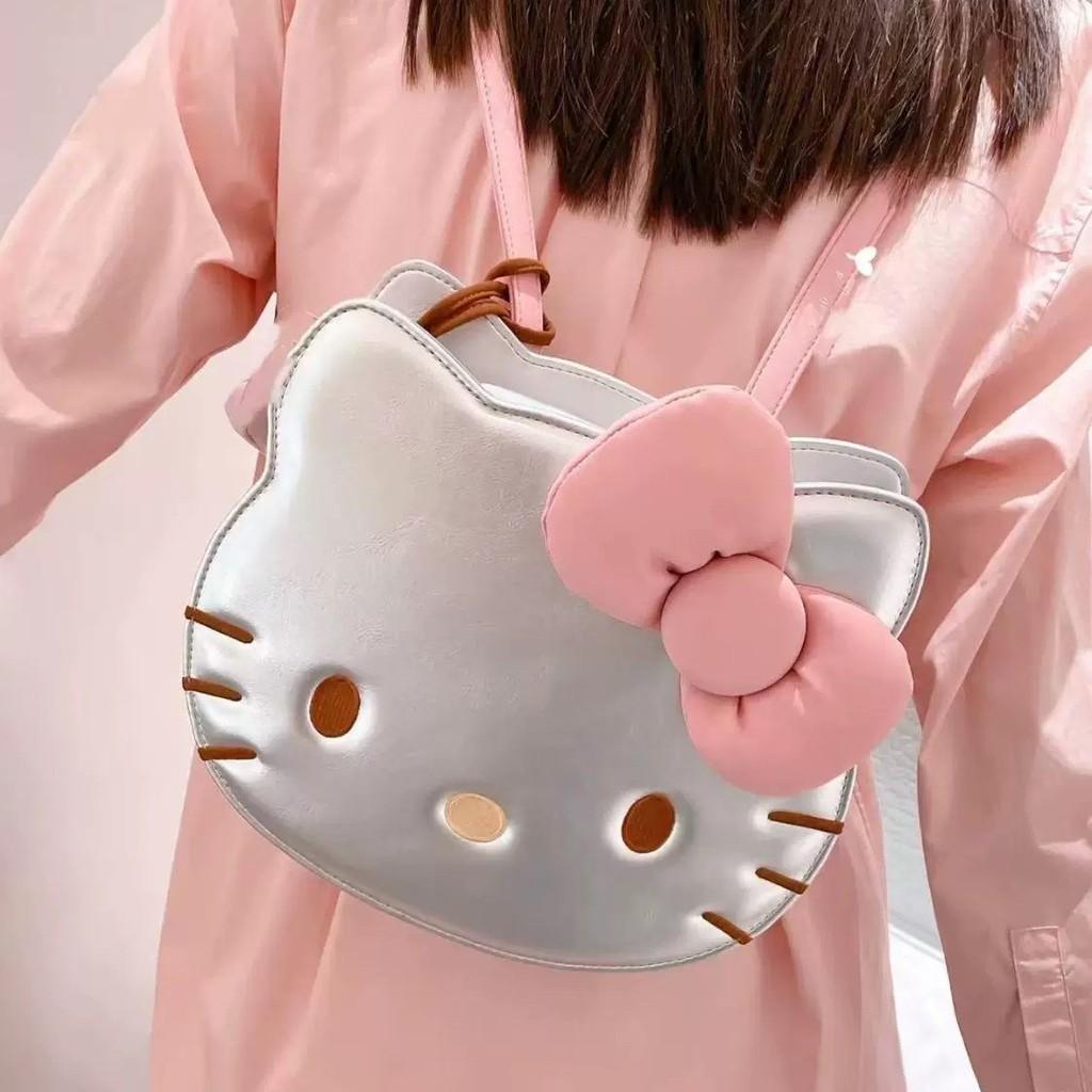 Red Cat Bow Cartoon Cute Backpack Student Leisure Bag For Use Daily