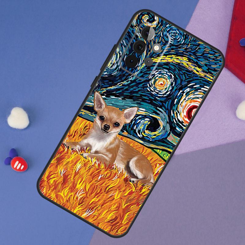 Cartoon Chihuahua Dog Case For Samsung Galaxy A14 A24 A34 A54 A12 A22 A32 A52 A13 A33 A53 A73 A51 A71 Back Cover