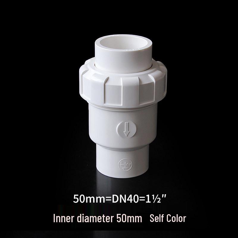 White PVC Ball Check Valve for Water Pipes, Fish Tank Fitting, Sizes: 1 Inch, 25, 32, 40, 50 Mm