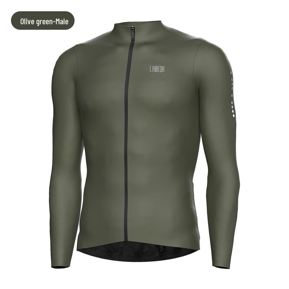 Lampaida Unisex Autumn/Winter Fleece Cycling Jersey – Long-Sleeved Road Bike Apparel
