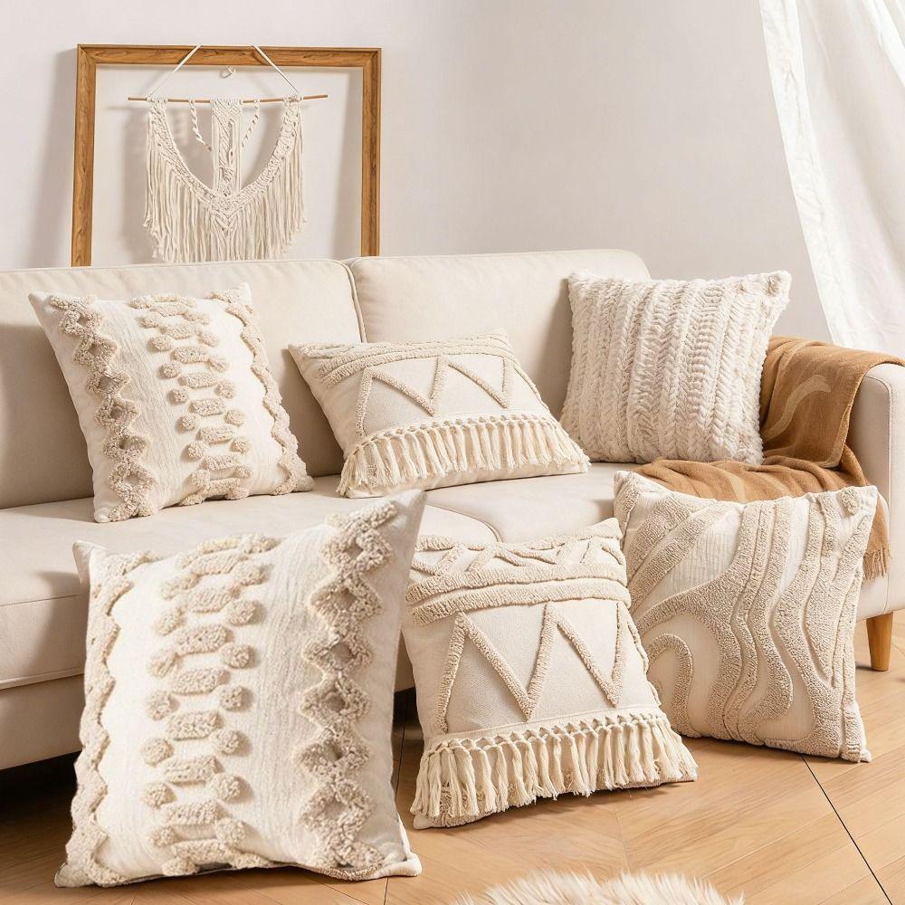 Wear-resistant Bohemian Fringe Pillow Cover Modern Pillow Case Throw Pillow Cover  Bedside