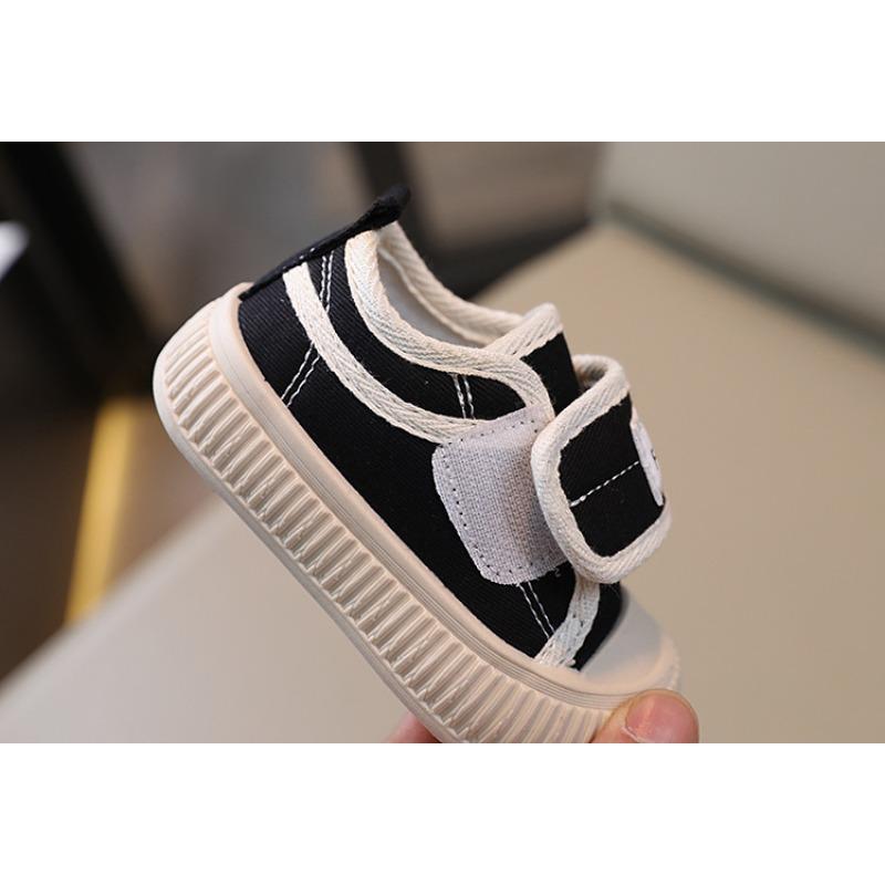 Spring-autumn children's canvas shoes, boys' casual shoes with shell toe, girls' cookie shoes, soft sole baby shoes