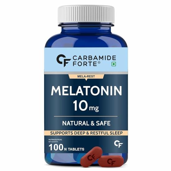 

Carbamide Forte Melatonin 10 mg Pills | Sleep Supplement for Better Sleep | Melatonin Tablet for Restful Deep Sleep - 100 Veg Tablets